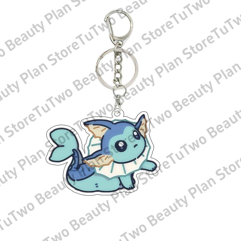 Kawaii Cartoon Anime Eevee Sylveen Glaceon Flareon Jolteon 5cm Acrylic Keychain Accessories Cute Bag Pendant Gifts for Friends