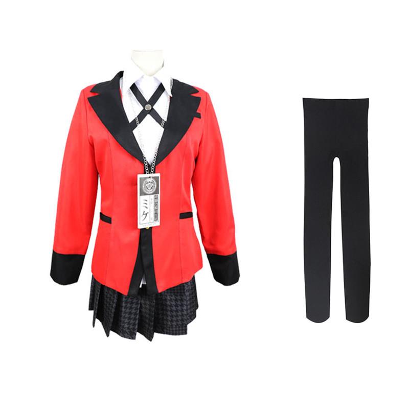 Anime Kakegurui Yumeko Jabami Girls School Uniform Cosplay Costume