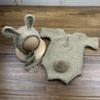 Soft Knitted Newborn Photography Props Adorable Rabbit Doll Prop Knitted Baby Outfit  for Newborn