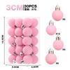 3cm Flocked Christmas Balls 30pcs Set Xmas Tree Hanging Ornaments Luxury Decorations