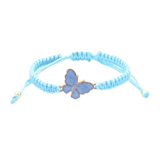 Butterfly Braided Bracelet Handcrafted String Rope Bracelet Adjustable Cheerleader Wristlet Party Favor