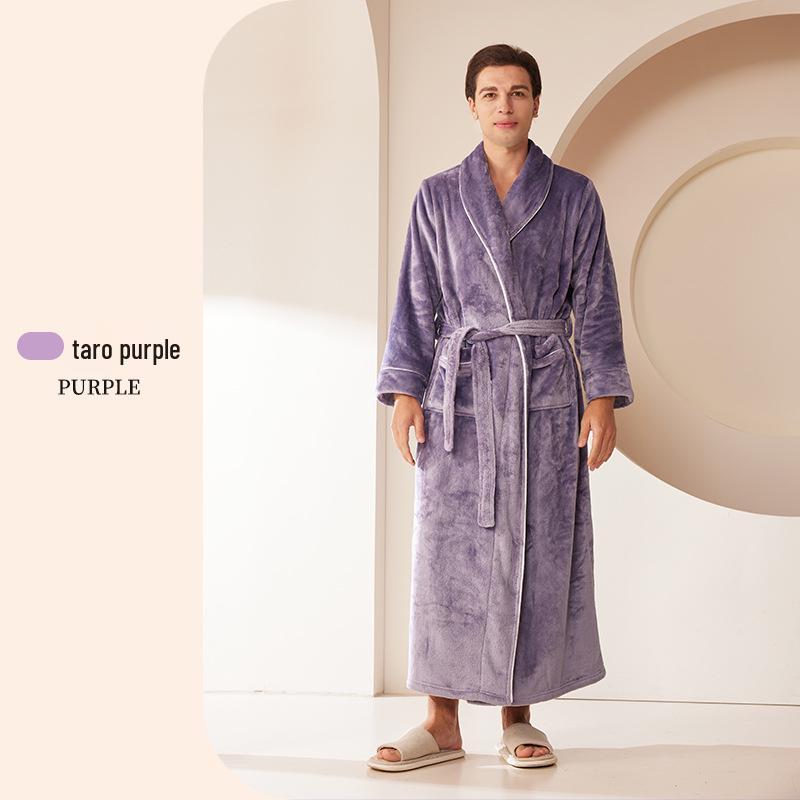Thick Flannel Couple Bathrobe - Plus Size Homewear for Women & Men