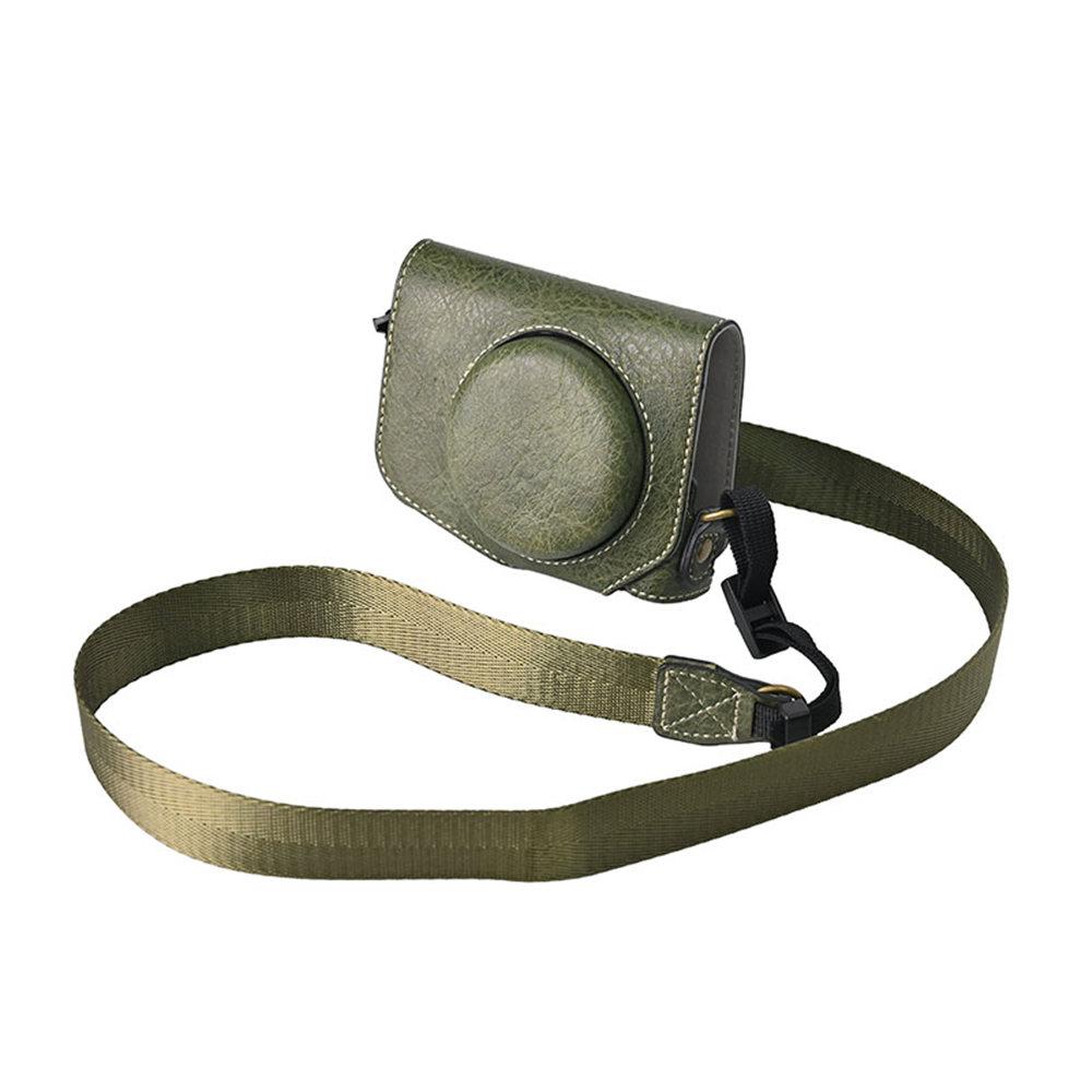 Litchi Print Retro PU Leather Camera Bag Case For Canon Powershot G7XII G7XIII G7X2 G7X3 G7X Mark II III With Strap