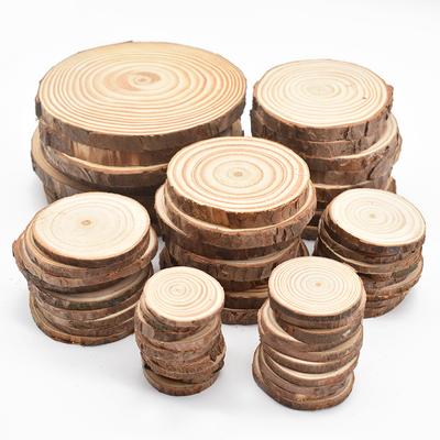 3–12 cm dicke, runde, unbehandelte Holzscheiben aus natürlichem Kiefernholz, Kreise mit Baumrindenscheiben, DIY-Bastelarbeiten, rustikale Hochzeitsfeier, Malerei