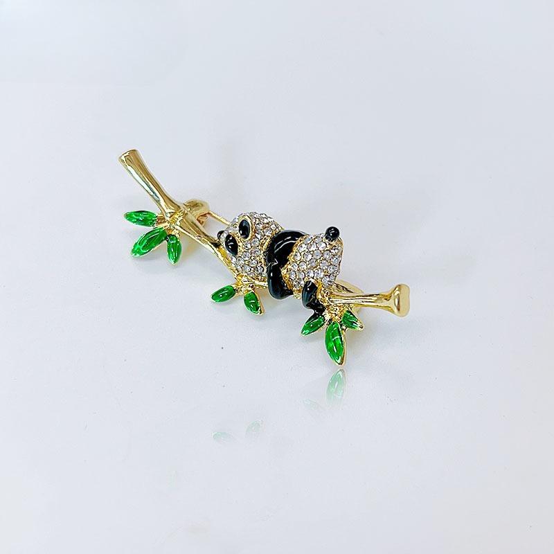 Брошь-панда с бамбуком - Высококачественная женская мода, антибликовая, тонкая булавка