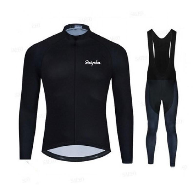 1 Unisex Fleece Cycling Long Sleeve Jersey Set Road Bike Riding Sportswear Breathable Warm Base Layer