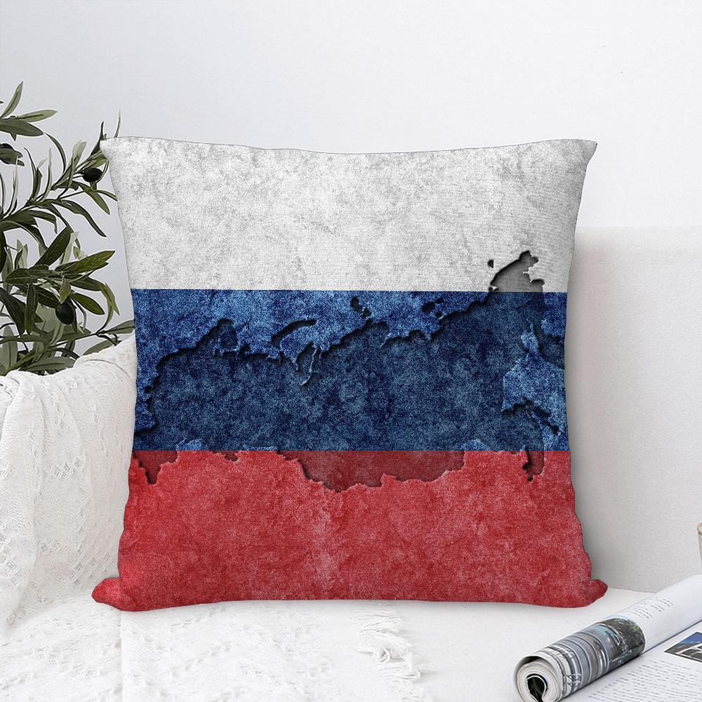 Russia Flag Print Pillow Case Sofa Decorative Home Double-sided Print Plush Square Throw Pillow Covers Cushion Decor Cover