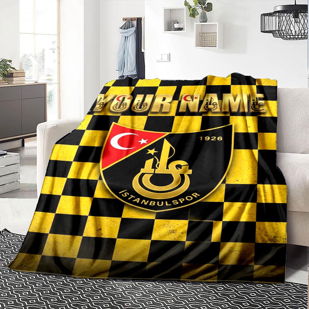 Name Custom Istanbulspor AS Print Flannel Blanket High Quality Warm Comfortable Cover for All Seasons Perfect for Gifts Home Decor
