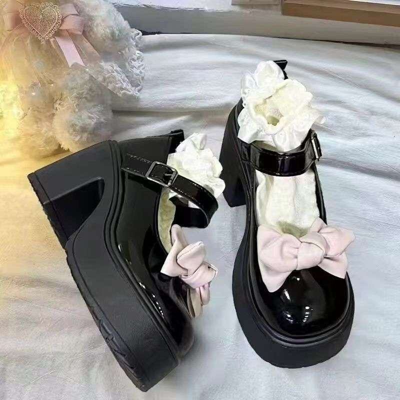 

Туфли-лодочки на высоком каблуке с милым бантом, одинарные туфли Мэри Джейн, женские туфли с бантом, одинарные туфли, женские осенние Мэри Джейн, винтажные, на толстом каблуке 60 random stock shoes