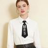 Shirt Tie Adjustable Buckle Neck Strap Short Version Rhinestone Letters MR MRS Necktie Parties Romantic Couple