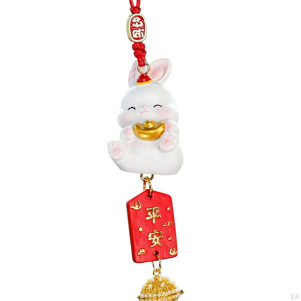 Creative Car Pendant, Bunny Figure Lightweight Hanging Ornaments Adorable Auto Rearview Mirror