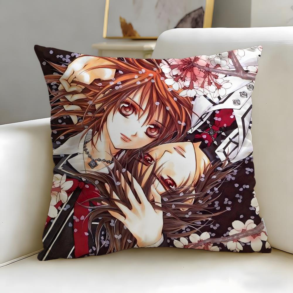 classic anime Vampire Knight Cushion Cover Soft & Easy-Wash Pillow Case – Versatile for Couch, Bed, Travel and Office