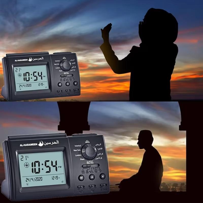 Azan Alarm Table Clock Islamic Digital Clock Muslim Azan Alarm Table Clock for All Prayers bla Direction Home Church