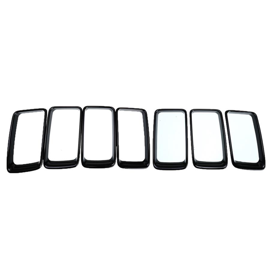 7pcs Gloss Black Front Grille Trim Ring Insert for Jeep Grand Cherokee 2014-2016