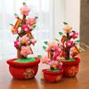 2026 New Year Desktop Ornament: Orange Tree & Peach Blossom Scene Decor for New Year's Day and Spring Festival.