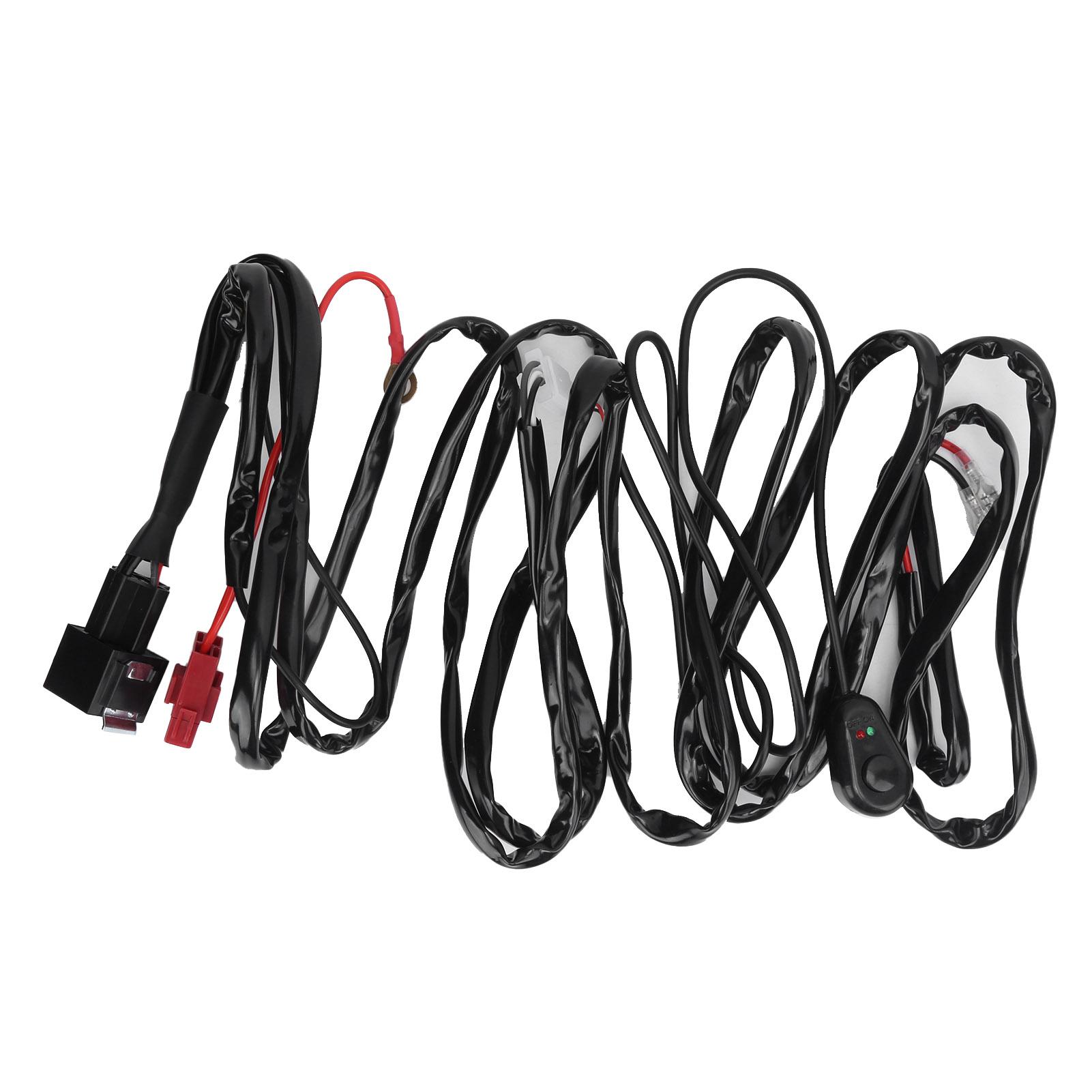 

3м Жгут проводов с переключателем 40А 12В LED 1В1 Водонепроницаемый кабель для прожектора для квадроцикла, автомобиля, мотоцикла, судна