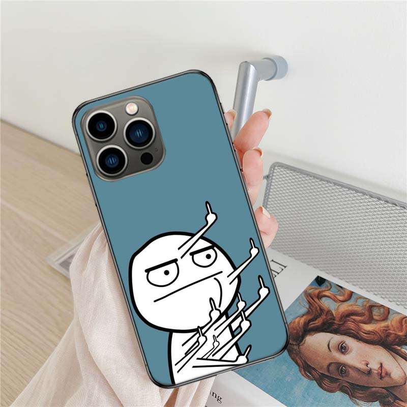 

Funny Man Middle Finger Phone Case For Apple Iphone 16 15+ 17 Pro Max 14 Plus 16E Air 13 12 Mini Clear Cover Silicone Cute iPhone 16 Pro Max