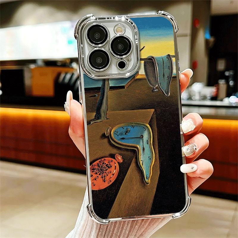 Salvador Dali Art Phone Case For iPhone 15 16 17 Air 14 Pro Max 16E Plus 13 12 Mini Plating Anti-Fall Fundas