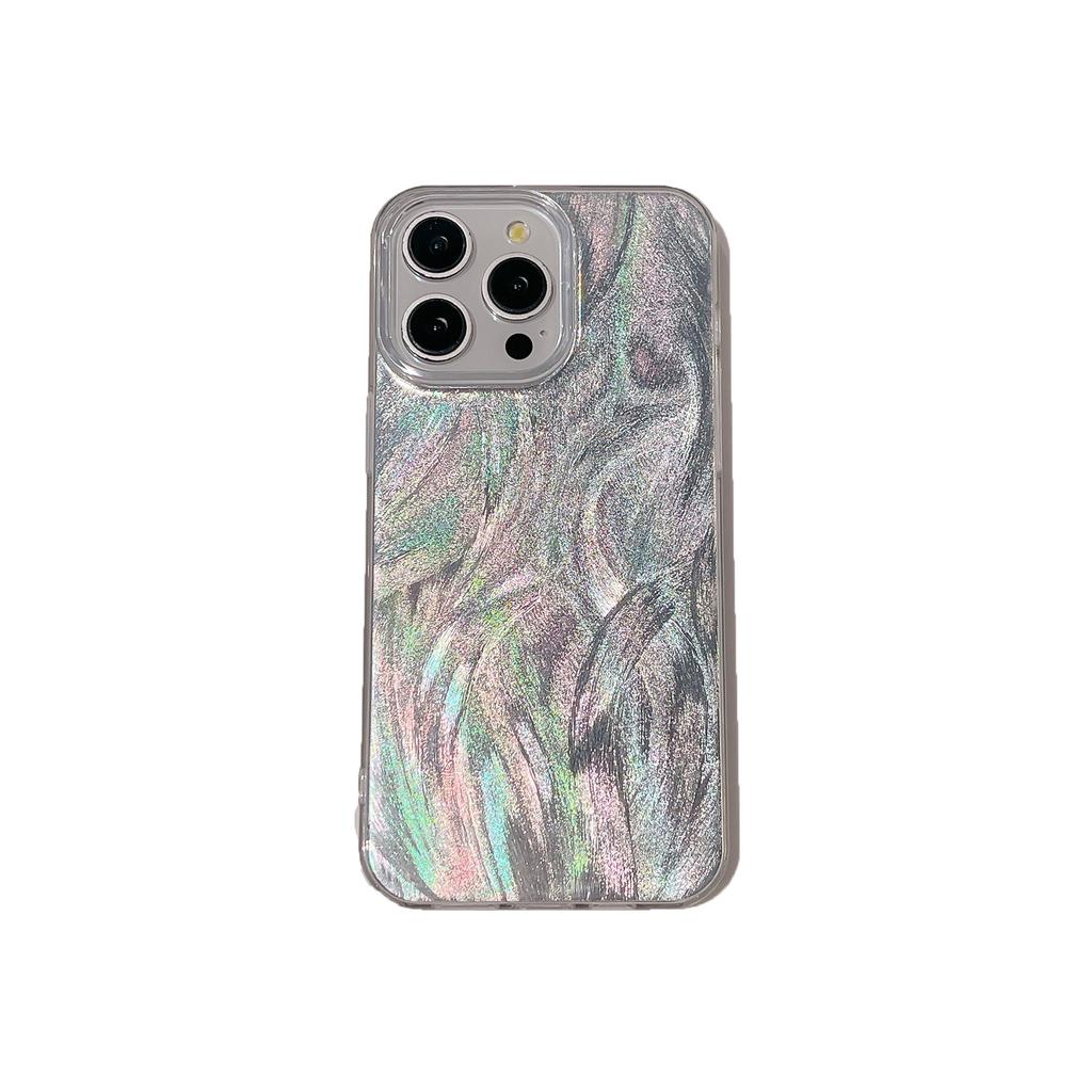 Advanced Feather Yarn Laser Is Suitable for iPhone15Pro Max Apple 16 Mobile Phone Case 13/14 Water Ripple Material