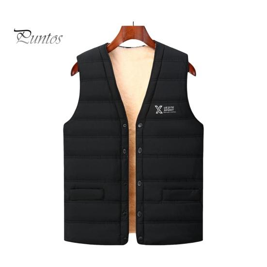 

Мужской терможилет с V-образным вырезом, без рукавов, на бархатной подкладке, хлопковый жилет с карманами, однотонный, однобортный, ветрозащитный, теплый, с низом, жилет, куртка L чёрный