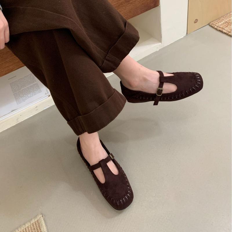 Inner heightening retro suede small leather shoes women's shoes 2025 spring and autumn Mary Jane single shoes French gentle evening shoes
