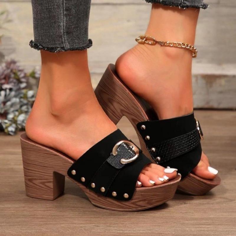 New Thick High-heeled Slippers Women's Summer Fashion Casual Style New Sandals Women