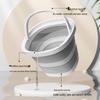 Large Capacity Portable Folding Plastic Bucket with Handle for Foot Bath and Dorm Use