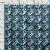 oneOone Cotton Flex Dark Blue Fabric Asian Japanese Floral Craft Projects Decor Fabric Printed By The Yard 40 Inch