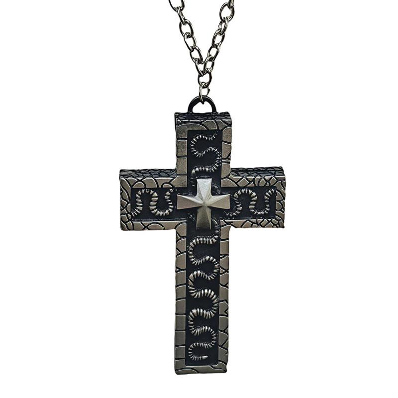 Collana Gioco dei Calamari, Collana Croce Stampata in 3D per Uomini con Scomparto Segreto, Ciondolo Personaggio a Forma di Dieci, Porta Gioielli, Accessorio Elegante