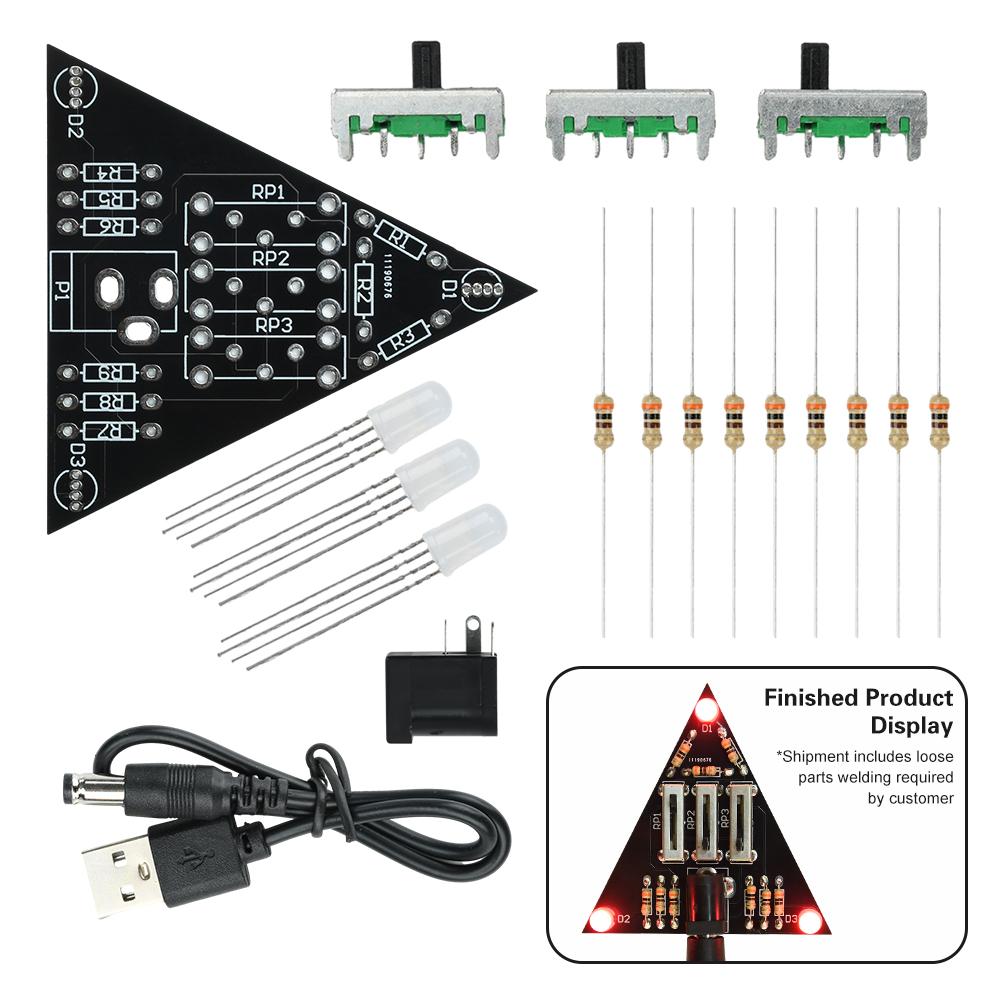 

DC 5V RGB Світло Диммований Електронний DIY Набір RGB лампа повзунковий резистор регулює колір світла яскравість DIY Набір для практики пайки