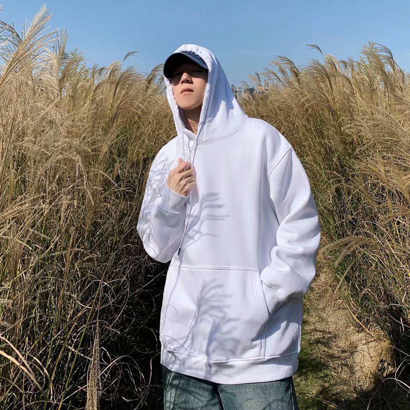 Men's Loose Fit Hooded Sweatshirt, New 2025 Style, Light Gray, Casual Jacket for Spring/Autumn/Winter