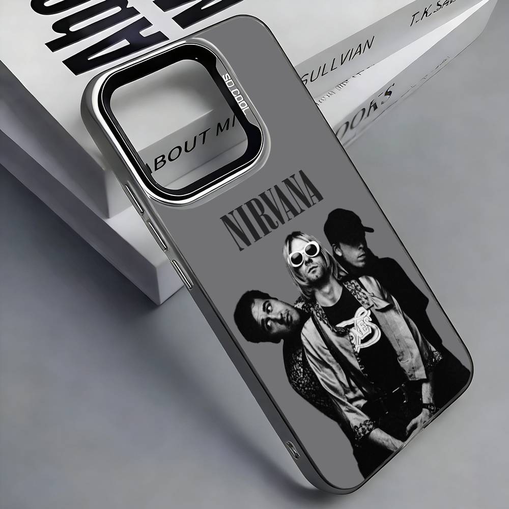 

N-NirvanaS Colorful Silver Rock Band Phone Case for iPhone 17/16/15/14/13/12/11 pro Max Compatible with Multiple Models iPhone14Plus