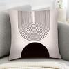 1pc Bohemian Minimalist Abstract Shaped Pillow, 18x18 Inches, Linen Pillowcase