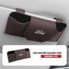 Car Clip On Glasses Case Leather Anti Scratch Visor Holder For Ford Focus mk2 mk3 mk4 Fiesta Ranger Mondeo S-MAX Kuga
