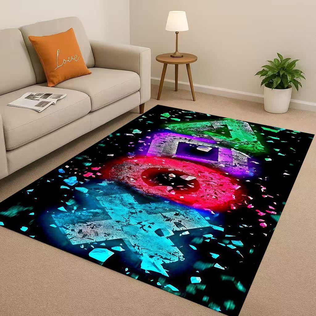 Retro Game Zone Sign Gamer Controller Living Room Non-Slip Area Rug Carpet for Bedroom Kids Playroom Sofa,Home Decor Doormat