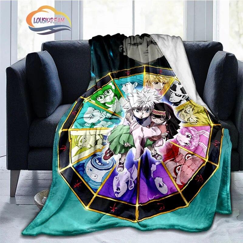 Trendy Japanese Anime Hunter x  Flannel Blanket3D Printed Coverlet Travel Camping for Adults and children Cashmere blanket