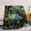 1PC Underwater World  Print FlAannel Blanket, High Quality Comfortable for All Seasons, Home Decor, Warmth and Comfort