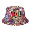 80s 90s Vintage Geometric Print Fisherman Hat With Sun Protection For Outdoor Activities