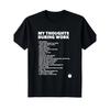 Funny Work Thoughts Text Graphic Tee Shirt Men Casual Cool Short Sleeve Crewneck