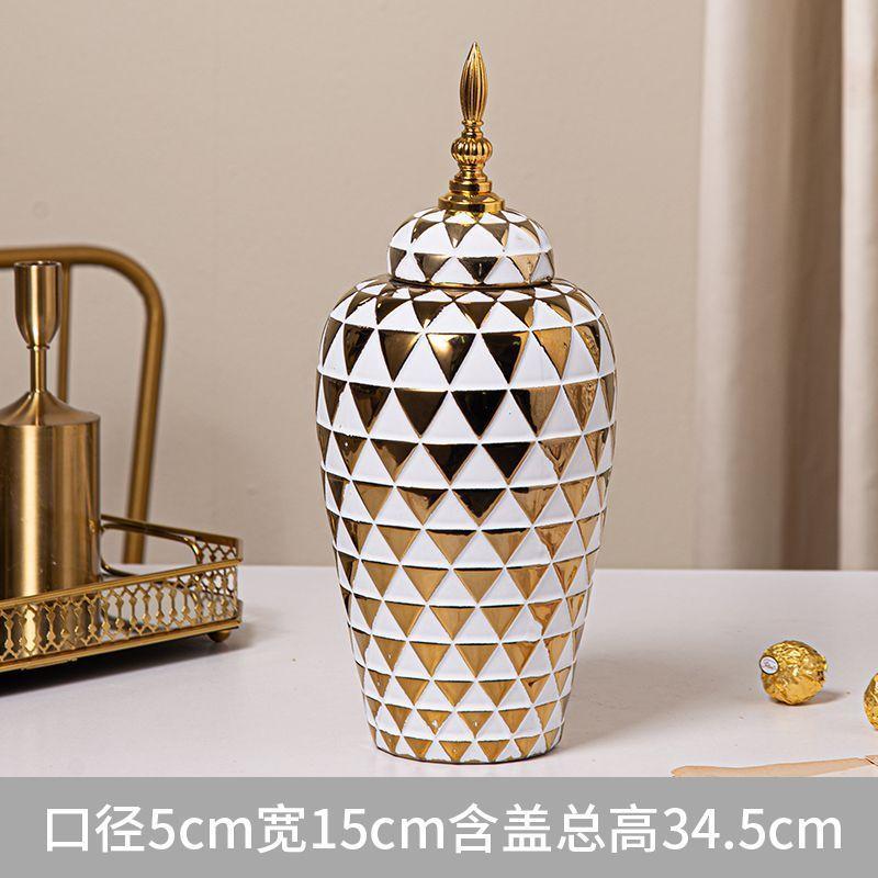 electroplated ceramic vase decor Luxury General storage tank tall universal jar Living room dining table home decor ornaments