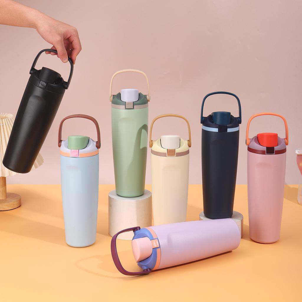 Fashion Thermos Cup Large Capacity Bouncing Fruit Cup Outdoor Portable Accompanying Portable Sports Water Cup