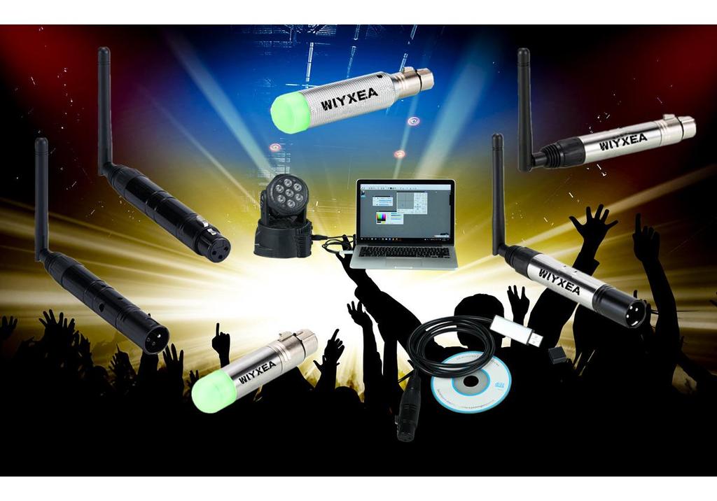 Rechargeable Wireless DMX512 Transmitter & 2.4G Receiver for Stage Lighting Control