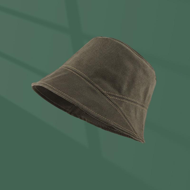 

2025 Весна Осень Новая женская однотонная замшевая шляпа рыбака Модная кожаная кепка в стиле милитари Кепка с солнцезащитным козырьком Панама M 55-58cm кофейный