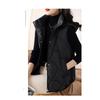 Spring and Autumn Jacket Down Cotton Vest for Women, Temperament Stand Collar Cotton Jacket Short Shoulder Down Vest