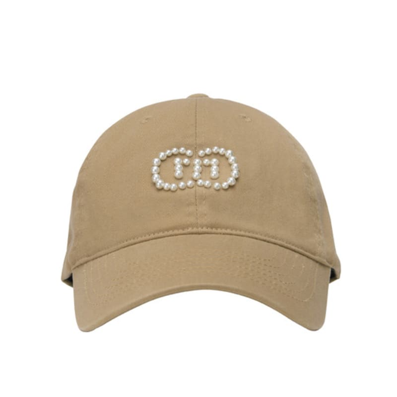 DOYOUKNOWMC ALL SEASON Pearl Stud Symbol Logo Soft Type Camel Beige Ball Cap