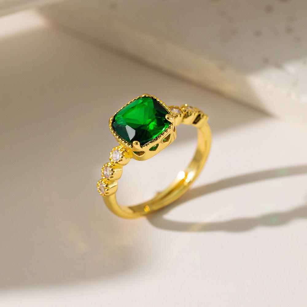 Micro-Inlaid Zircon Fashion Open Ring - Adjustable Luxury Index Finger Jewelry for Women