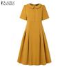 ZANZEA Lässiges Sommerkleid mit kurzen Ärmeln für Damen