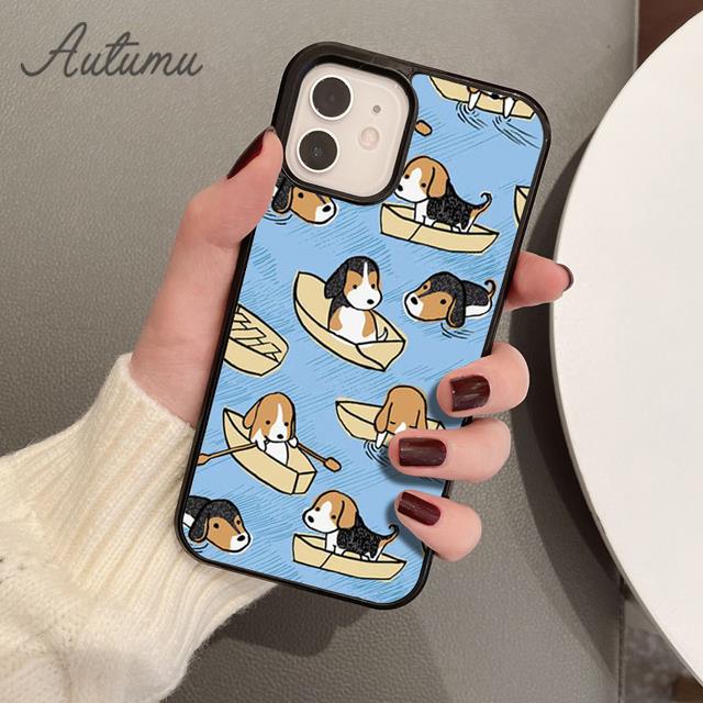 Beagle Floral Dog Phone Case for iPhone 11 12 13 14 Pro Max Mini X XR XS SE 2020 6S 7 8 Plus Samsung Galaxy S21 S22 Cover Shell