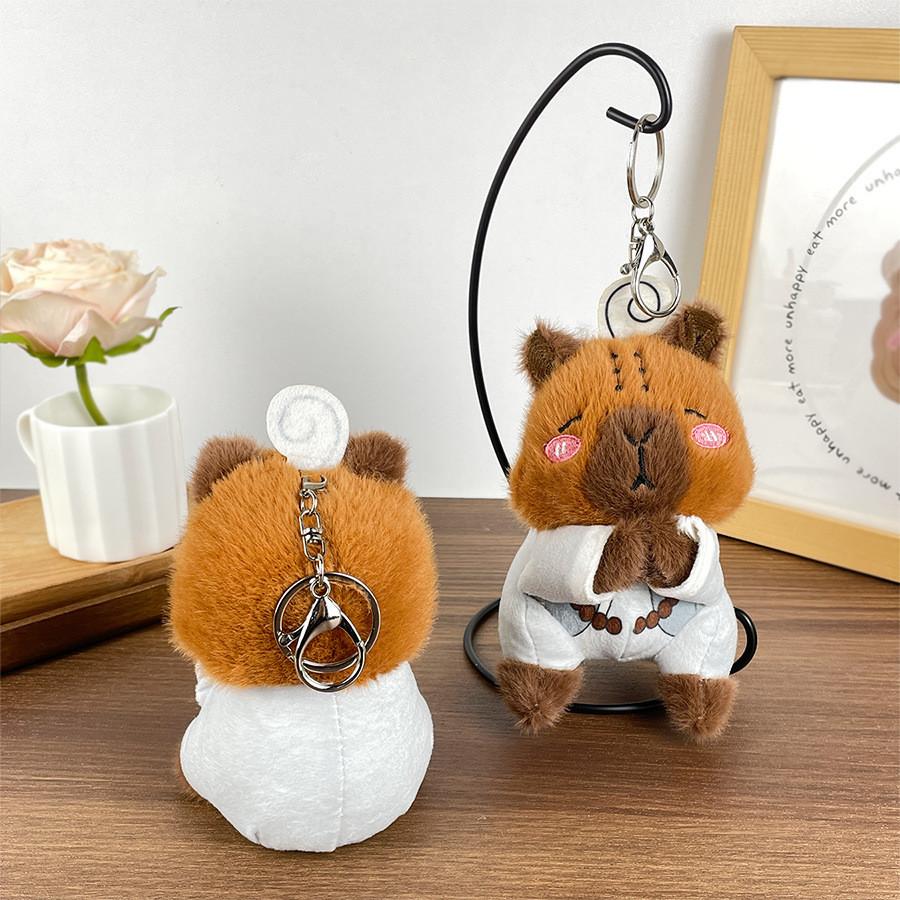 Plush Captivating Capybara Keychain Doll With Short Fur Perfect For Kids Adults And
