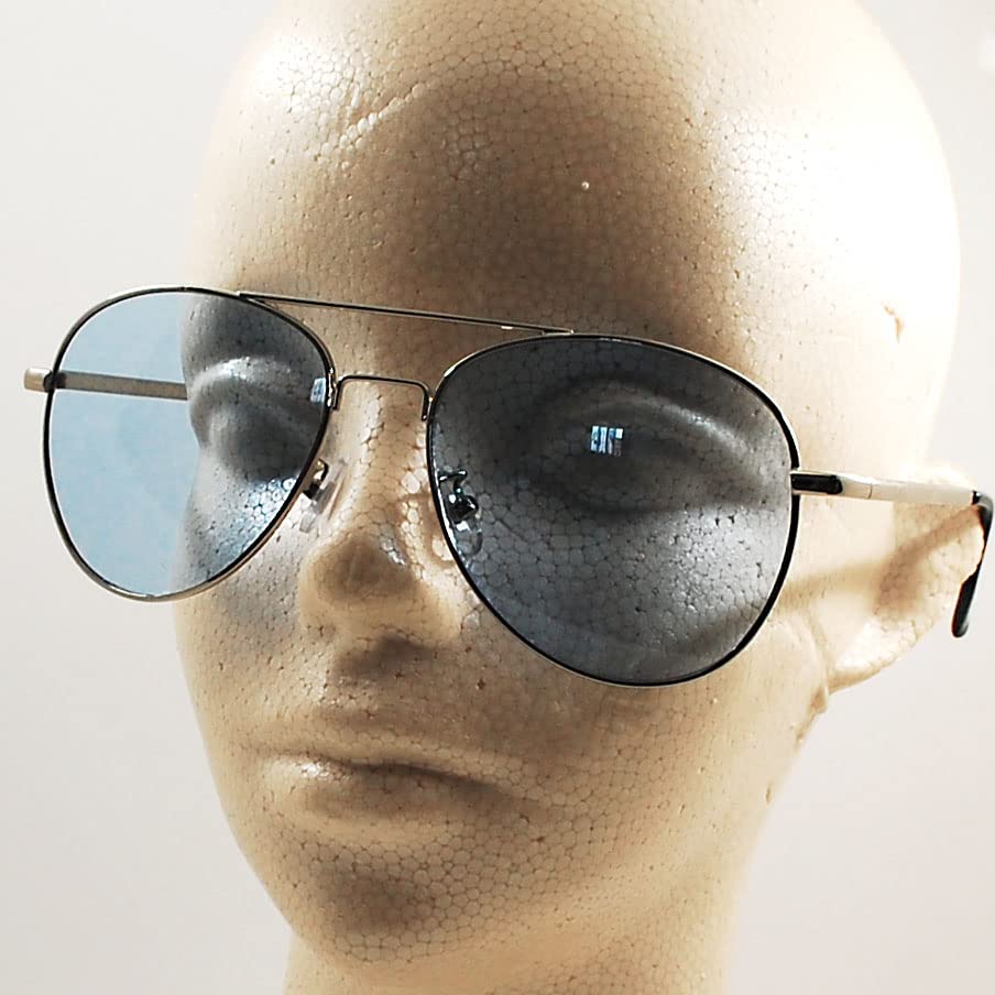 Teardrop Pilot Sunglasses with UV Protection and Light Blue Lenses, Unisex, H-905-14